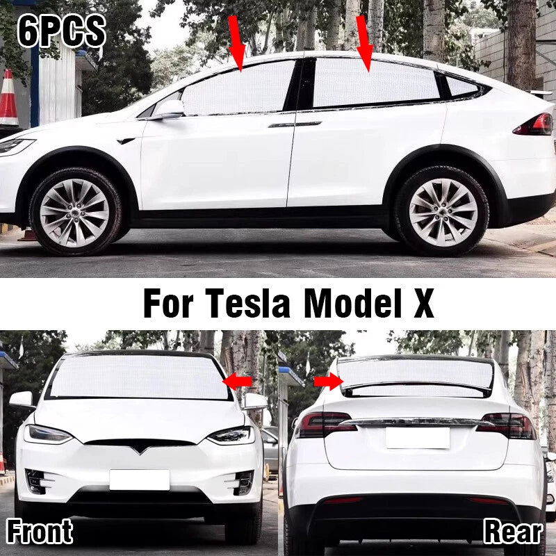 Sunshade / 6x / Front Side Rear Window Windshield for Tesla Model X (2015–2024)