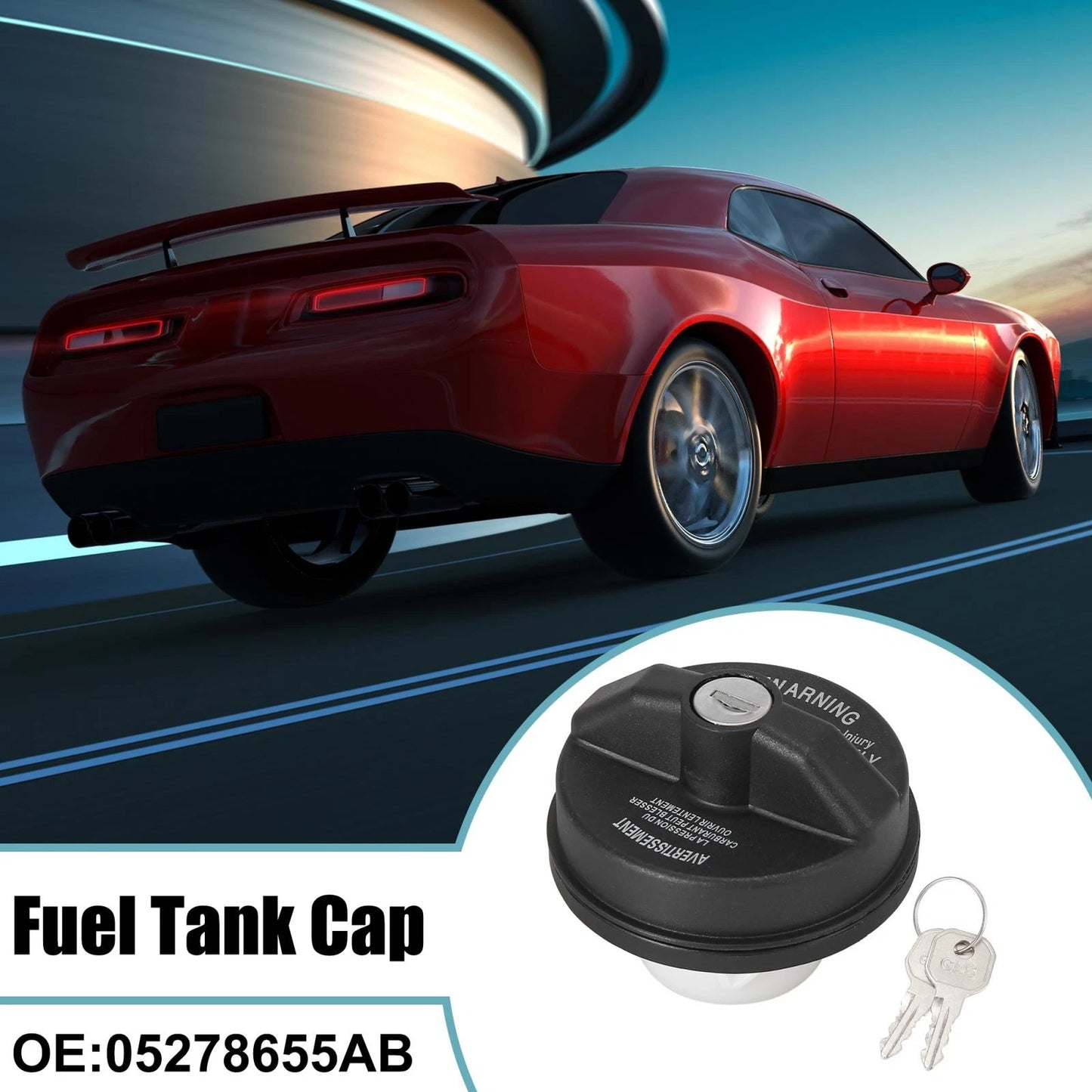Gas Cap Cover for Dodge - Black Engine Oil/Fuel Tank Cap Filler
