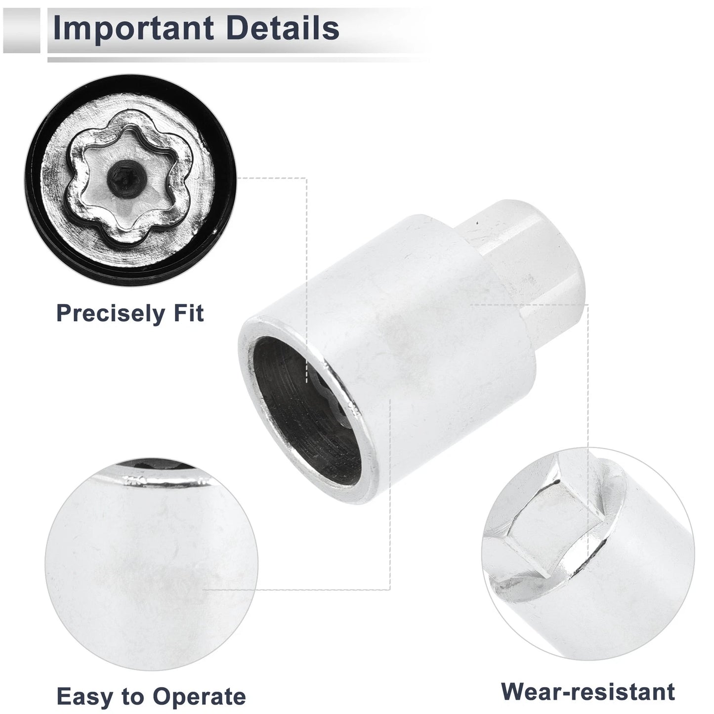 D Wheel Lock Lug Nut Antitheft Key Socket for Toyota
