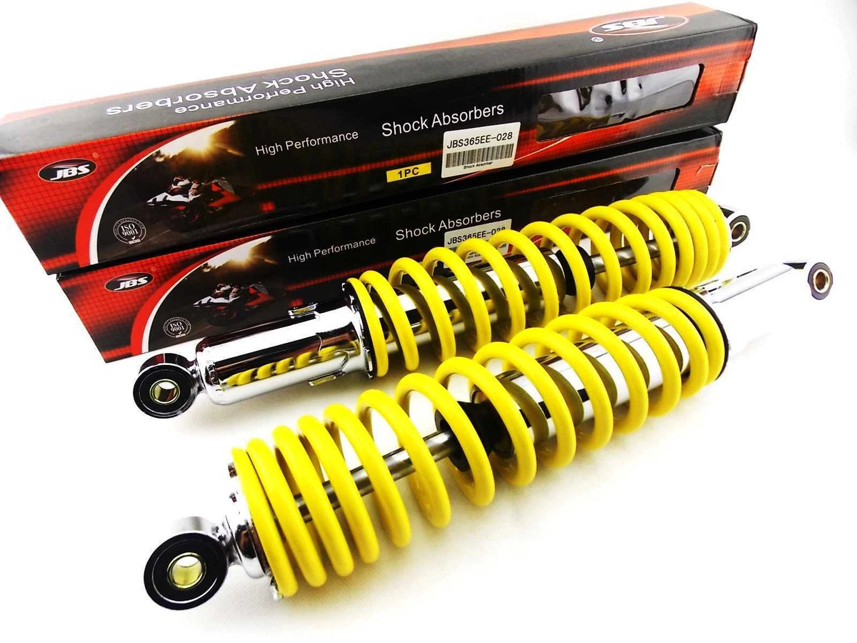 365mm JBS Yellow/Chrome Shock Absorbers for Yamaha XT500 (1977-1981)