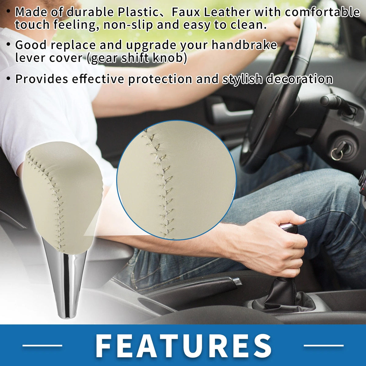 Gear Shifter Knob for Toyota 4Runner Plastic Faux Leather (2003–2017)