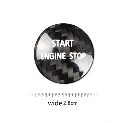 Black Carbon Fiber Engine Start Stop Button Cover for Land Rover Discovery (10-16)