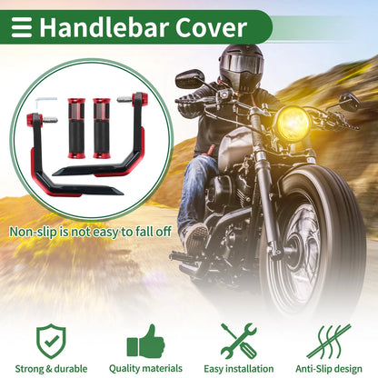 2 x Hand Grips Cover Kit Handlebar Cover Aluminum Alloy Red