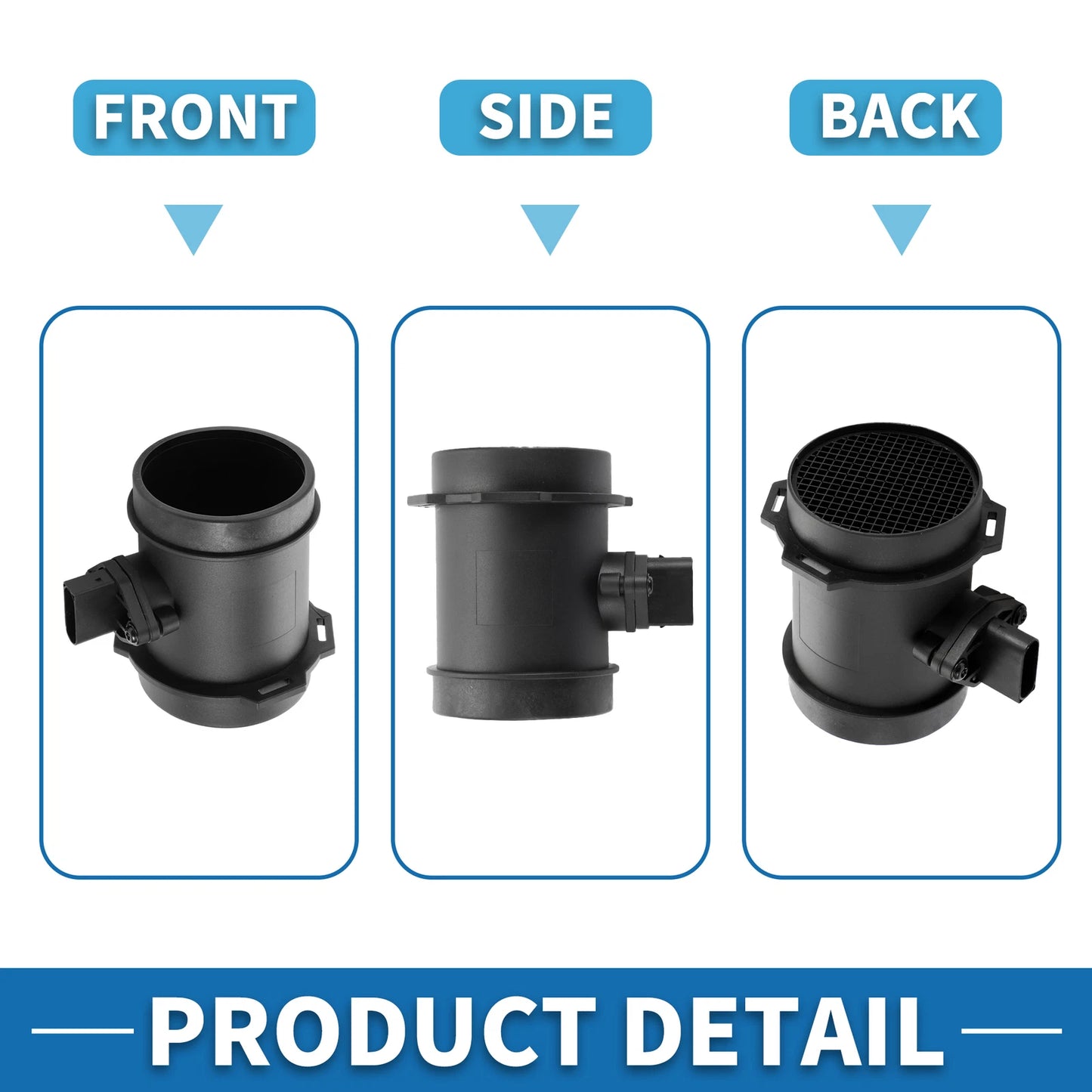 MAF Mass Air Flow Sensor for Porsche (99660612495) - Plastic Black