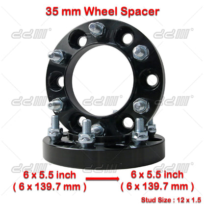 35mm 12x1.5 Hub Centric Wheel Spacers for Toyota Hilux VIGO REVO Prado (2005-2023)