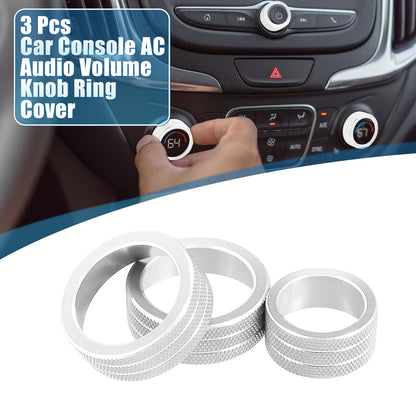 Volume Knob Ring Cover for Chevy Malibu 2017-2022 Silver Tone (2017-2022)
