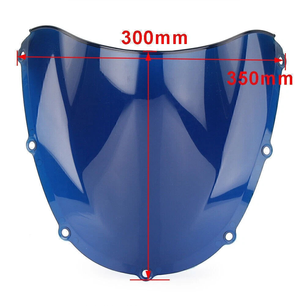 Blue Windshield Windscreen Double Bubble for Honda CBR954RR (2002-2003)