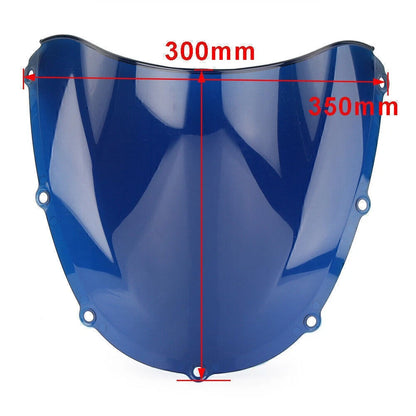 Blue Windshield Windscreen Double Bubble for Honda CBR954RR (2002-2003)