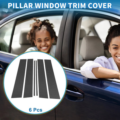 6 Pcs Door Pillar Window Trim Carbon Fiber for Toyota Fortuner (2015-2023)