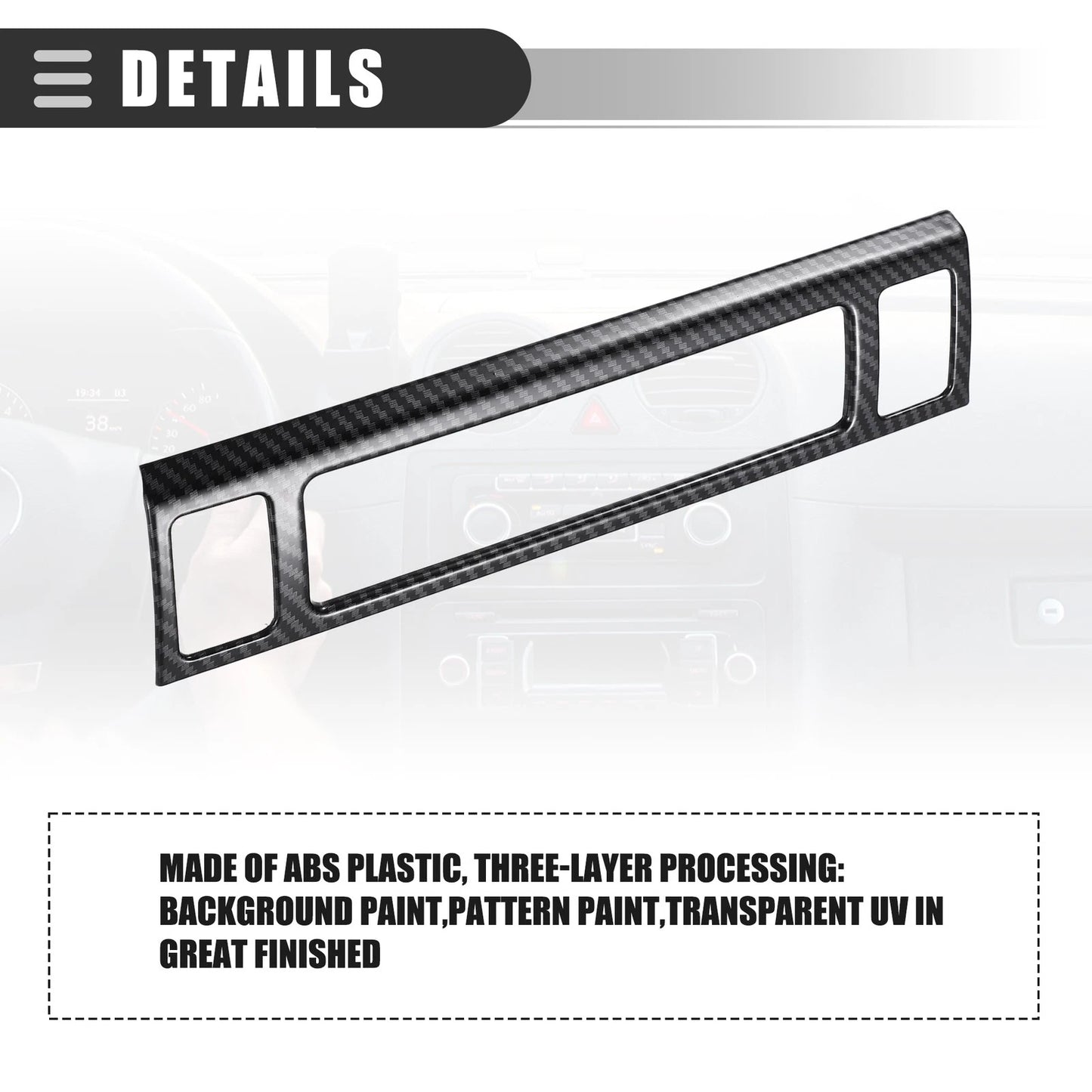 Center Control Panel Cover Trim for Honda Ridgeline (2017-2023) Black