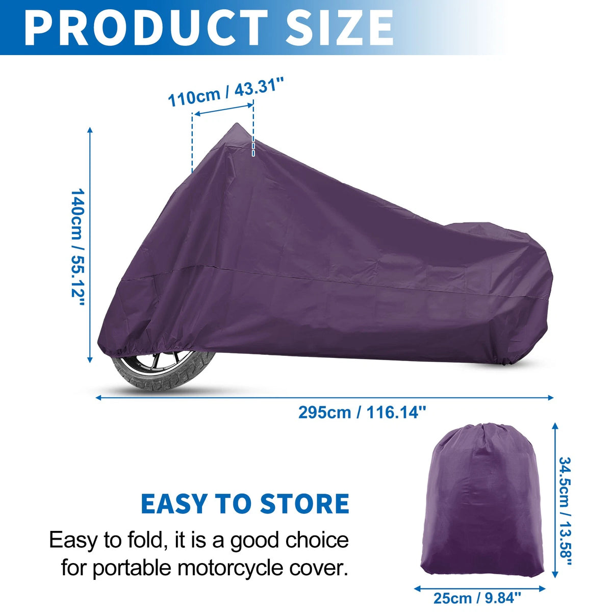 XXXL Motorcycle Cover for Make Model Universal Scooter Waterproof Purple