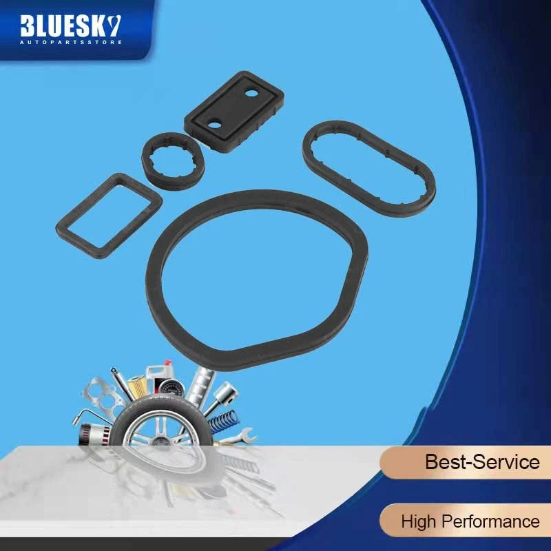 5PCS Engine Oil Cooler Seals Gaskets for Mercedes W163 W202 W203 W211 W230