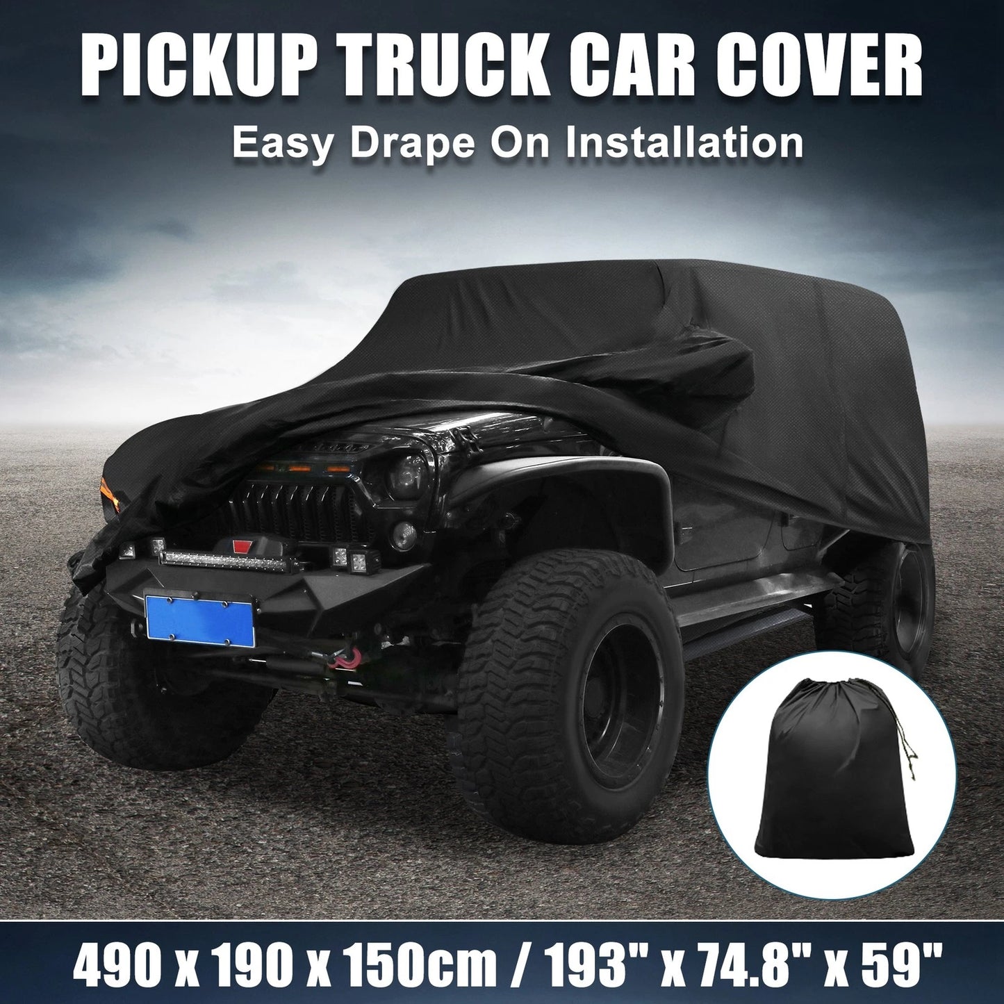 SUV Car Cover for Jeep Wrangler JK JL 4 Door 2007-2021 Waterproof UV Protection