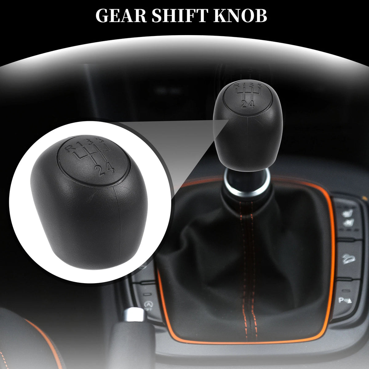 5 Speed Manual Gear Shift Knob for Fiat Ducato (1994-2006) Black Plastic