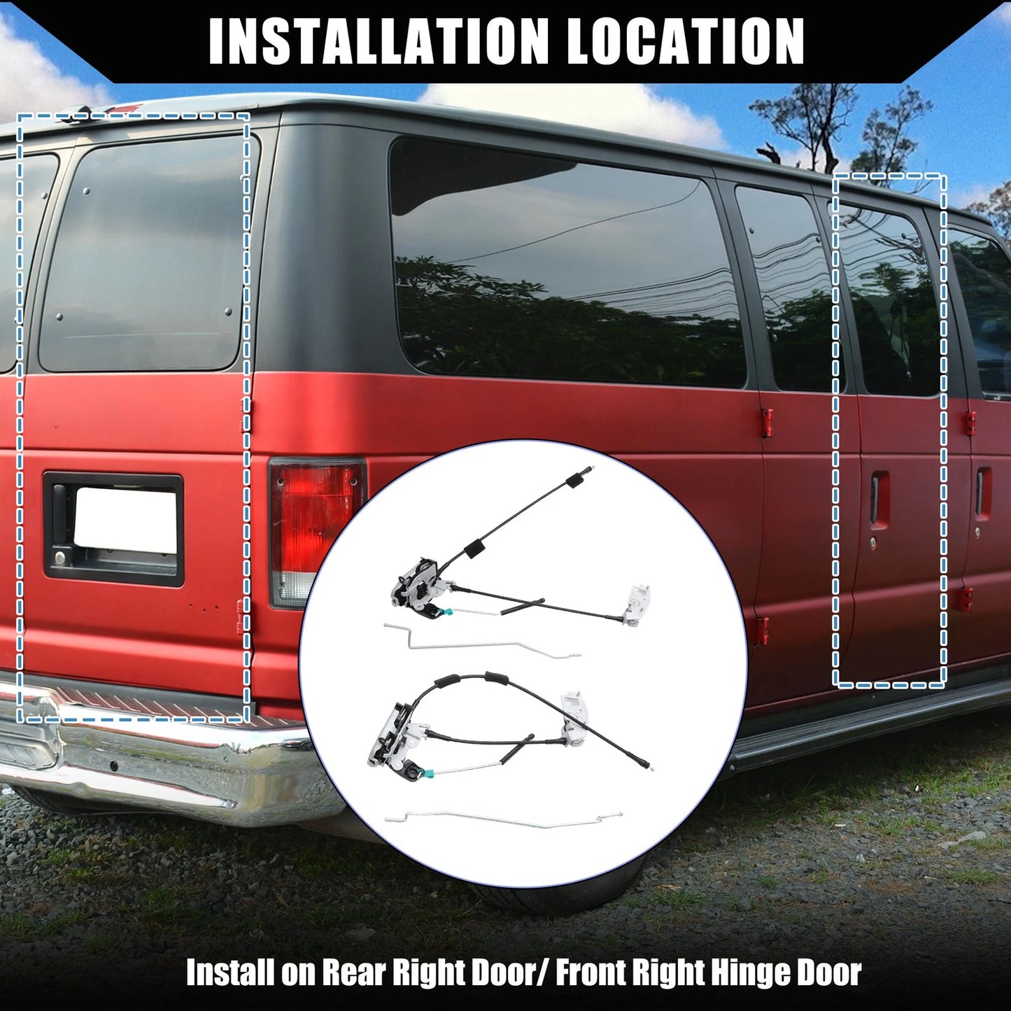 Door Latch with Cable for Ford Econoline Van (1992-2014)