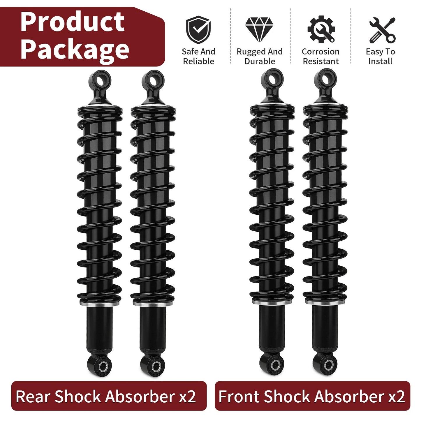 Front & Rear Shocks Absorber for Honda Foreman 500 FE/FM 2005-2011