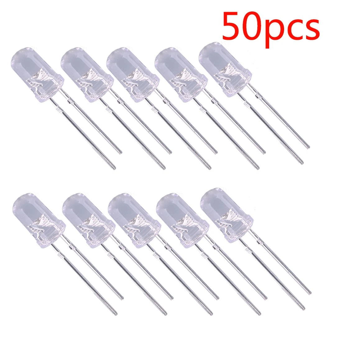 50pcs 5mm Red LED Bulbs for Instrument Gauge Cluster Dash Light