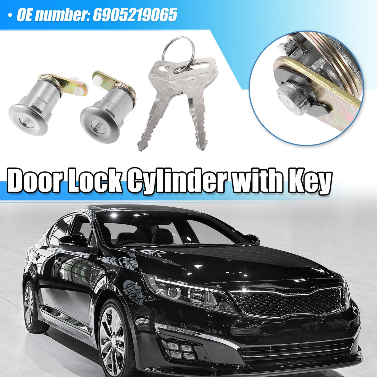 Door Lock Cylinder Set with Keys for Toyota Corolla (1970-1982)