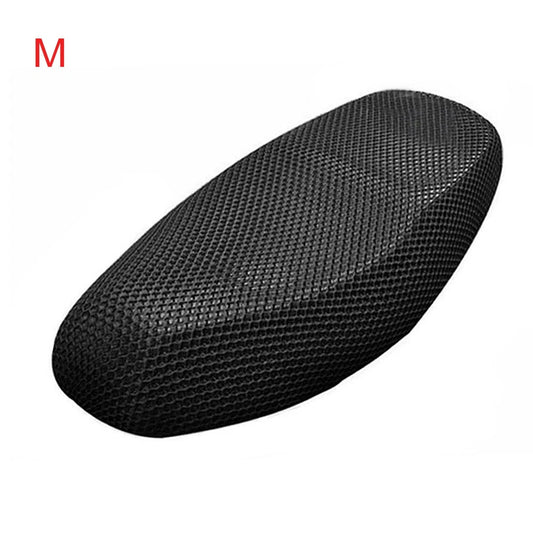 M Size Black Motorcycle Net Seat Cover Breathable Protector Cushion for Honda