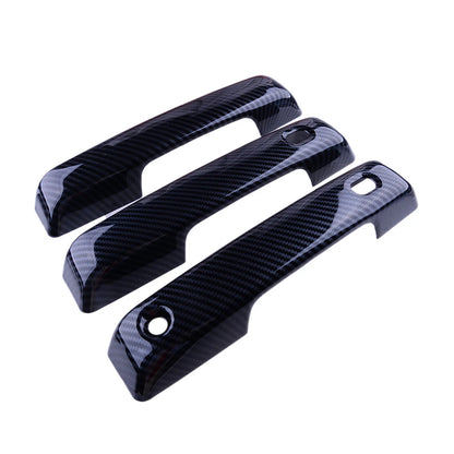 4x Carbon Fiber Door Handle Cover Trim for Ford F150 2021-2022