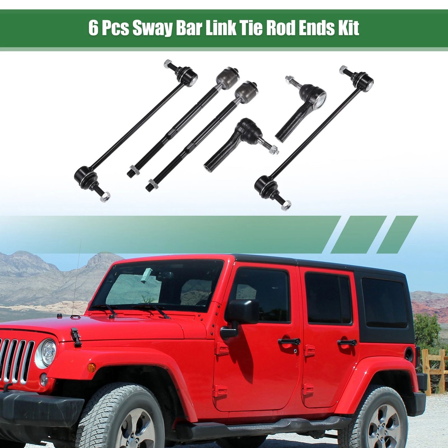 6pcs Front Suspension Kit Tie Rod End for Dodge Caliber