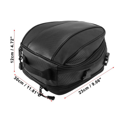 Seat Tail Bag Travel Rear Luggage Bag Waterproof 1680D Backpack Black for Motorcycle