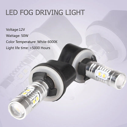 1 Pair 360�� LED Fog Light Bulbs for Car Driving Lamp 880 6000K