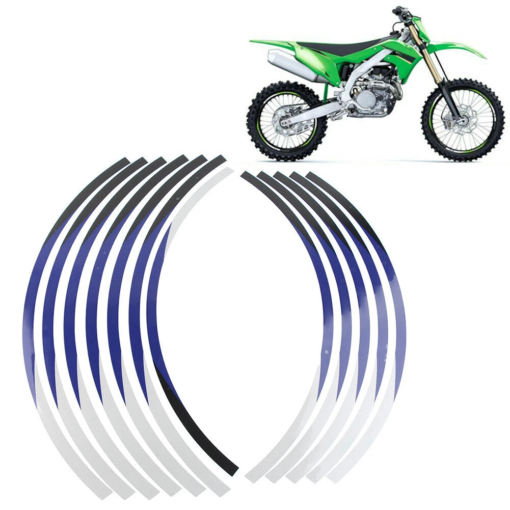 21" 19" Rim Stripes Wheel Stickers for Kawasaki KX 250F (2004-2021) Blue