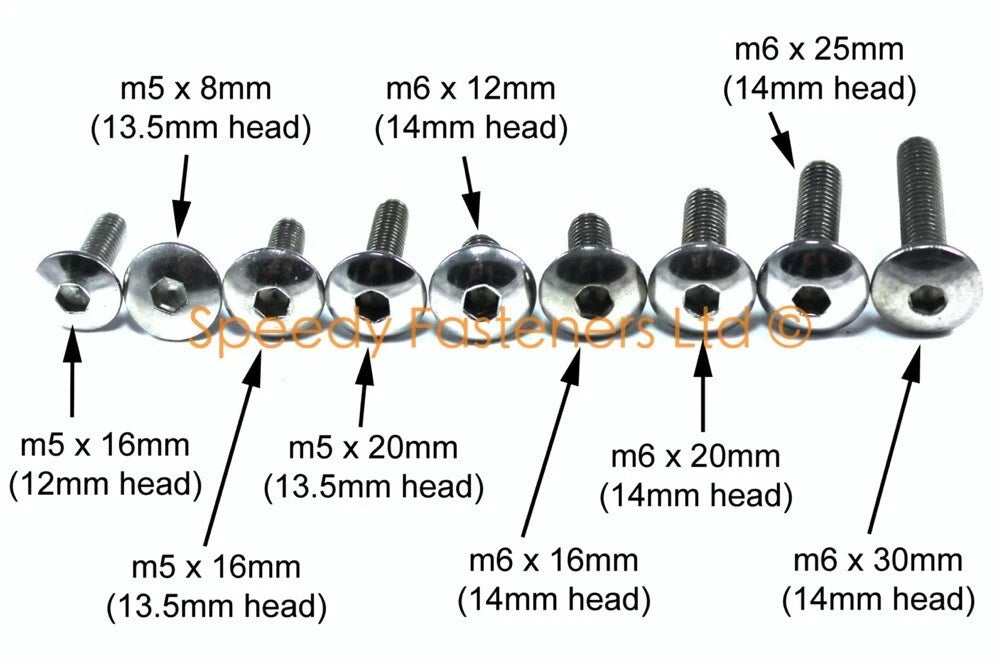 Bolts / m5 m6 / Pan Button Head for Yamaha R1
