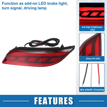 Rear Bumper Reflector Lights  Red Amber for Jeep Compass (2007-2023)