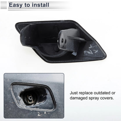 Bumper Headlight Washer Nozzle Cover for BMW 320i (2013-2018) Black