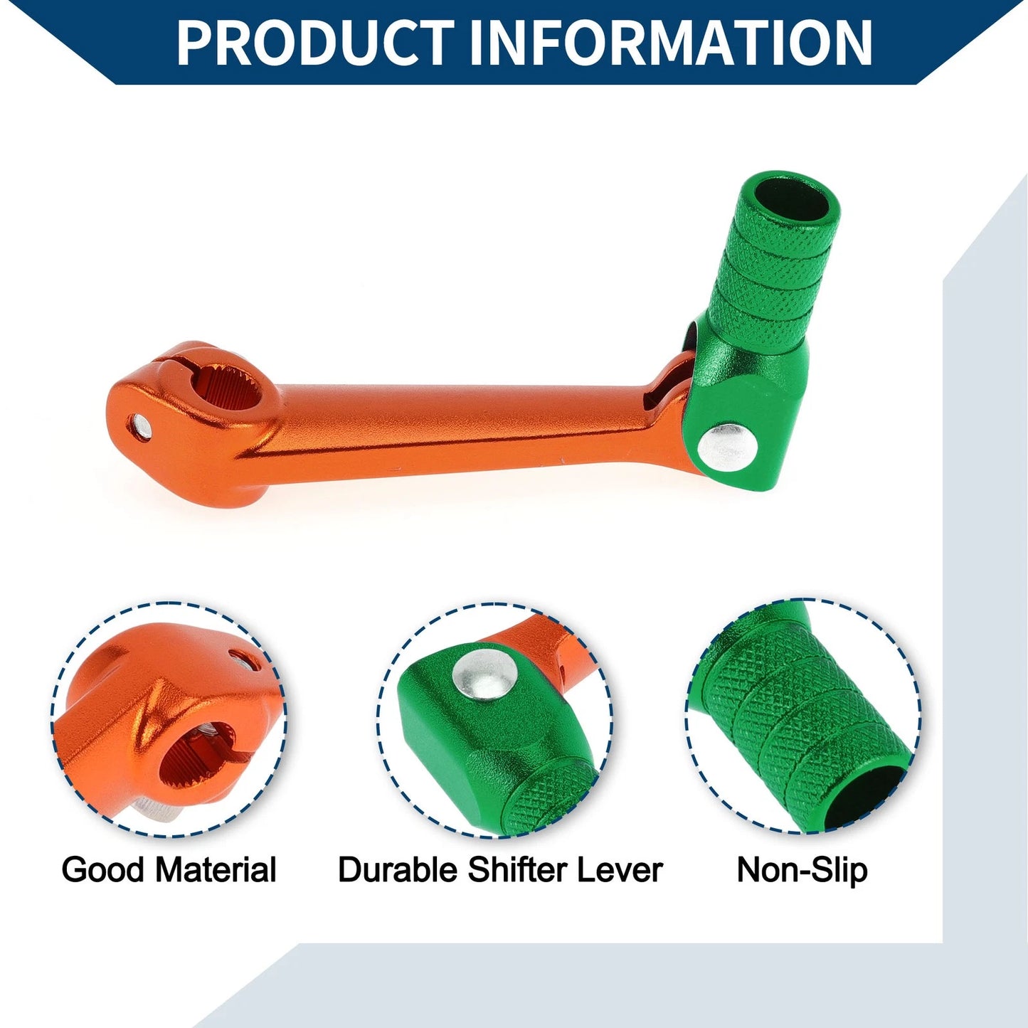 Folding Gear Shifter Lever for Bosuer M5 Orange Lever Green Head