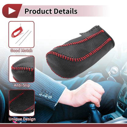 Red Faux Leather Gear Shift Knob Cover for Ford Fiesta (2009-2012)