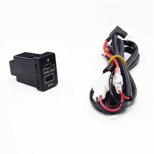 18W Type-C + QC3.0 Fast Car Charger for Mitsubishi L200 Triton (2015-2023)