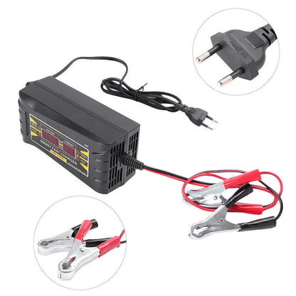 12V 10A Smart Fast Lead-acid Battery Charger with LCD for Car & Motorcycle