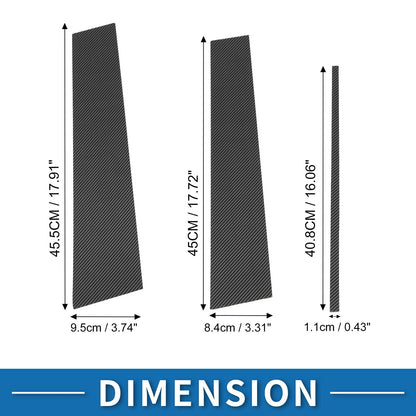 6 Pcs Door Pillar Window Trim Carbon Fiber for Toyota Fortuner (2015-2023)