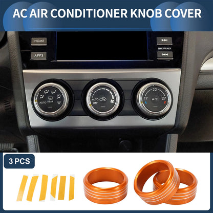 AC Heater Temp Switch Knob Cover Ring 3 x for Subaru Forester (2014-2018)