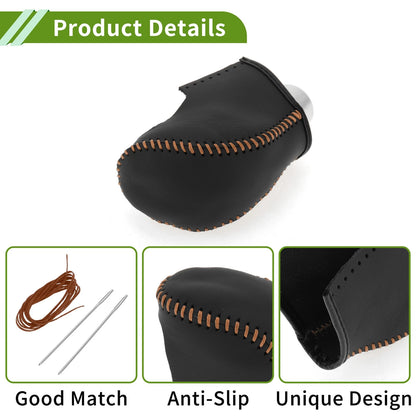 Car Gear Shift Knob Cover for Nissan Rogue (2017-2020) Brown Faux Leather