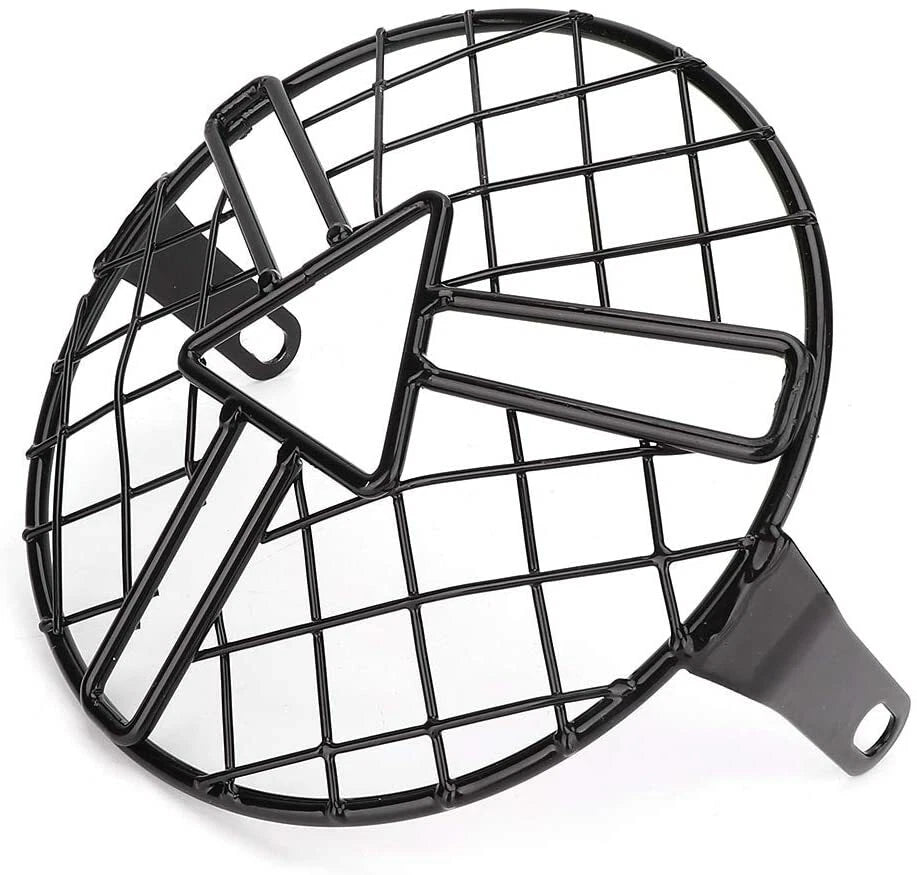 6.5" Headlight Grill Guard Light Cover for Cafe Racer Bobber