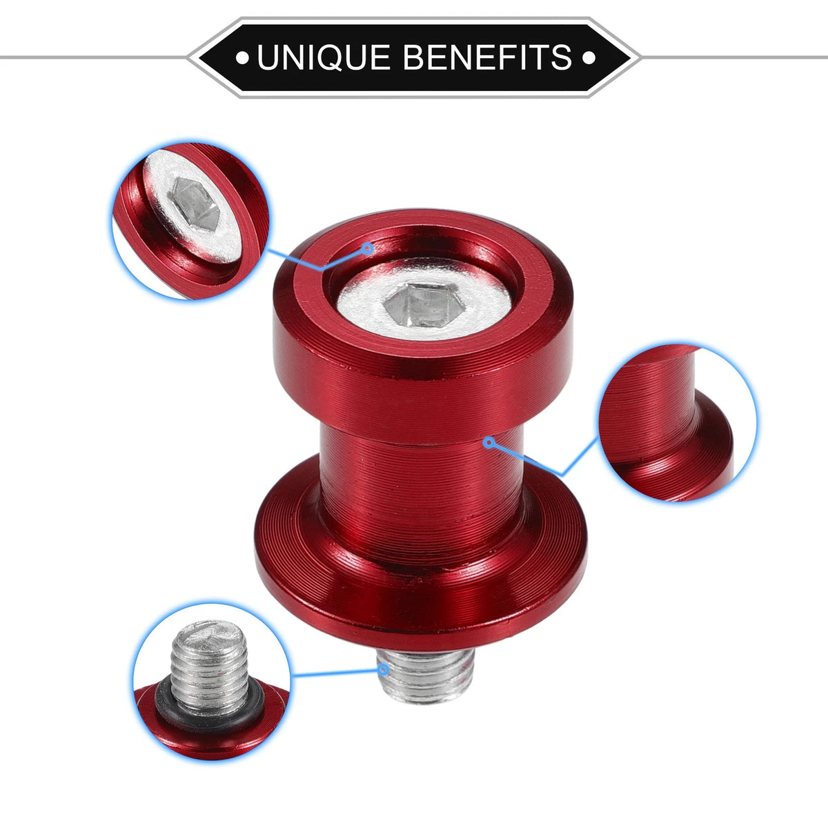 1 Pair Swingarm Spools 8mm CNC Swing Arm Sliders Stand Red for Motorcycle