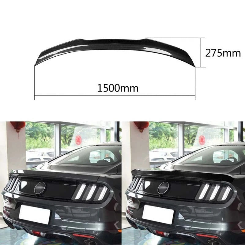 Real Carbon Fiber Rear Trunk Spoiler Wing Cover Trim For Ford Mustang 2015-2022