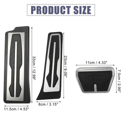 3 Pcs Accelerator & Brake Pedal Covers Set for BMW X3 X4 - Metal Rubber
