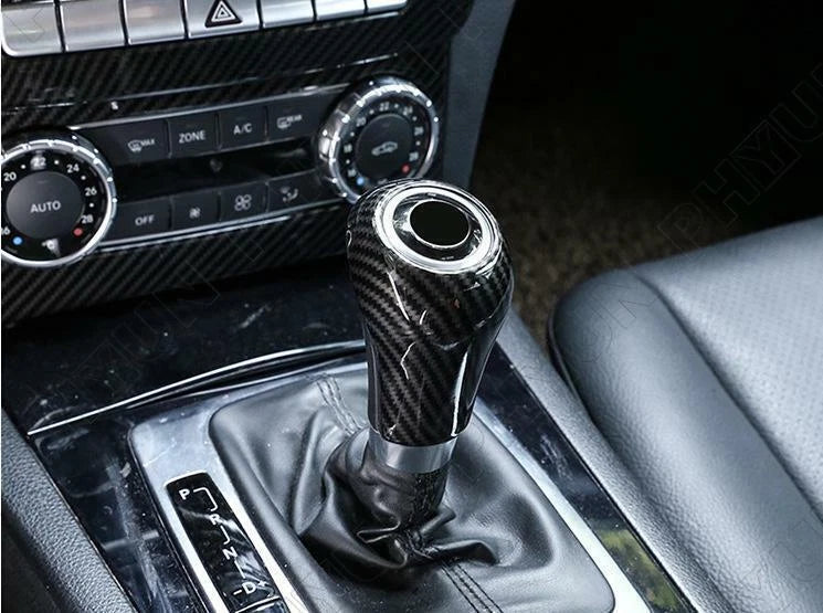 Carbon Fiber Gear Shift Knob Cover for Mercedes-Benz W204 C-Class (2007-2014)