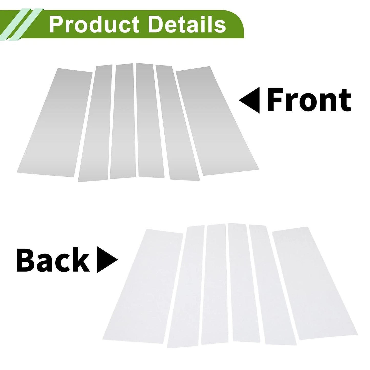 6 x Door Pillar Window Trim for Chrysler Pacifica (2017 - 2021) Silver Tone