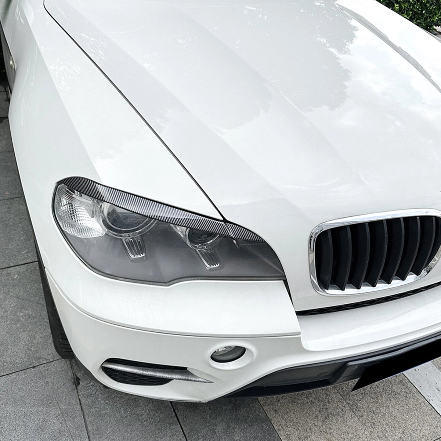 Headlight Eyelid Trim for BMW X5 E70 (2008-2013) - 1 Pair Carbon Look