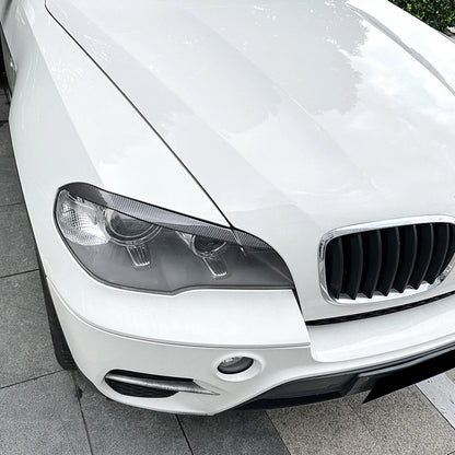 Headlight Eyelid Trim for BMW X5 E70 (2008-2013) - 1 Pair Carbon Look