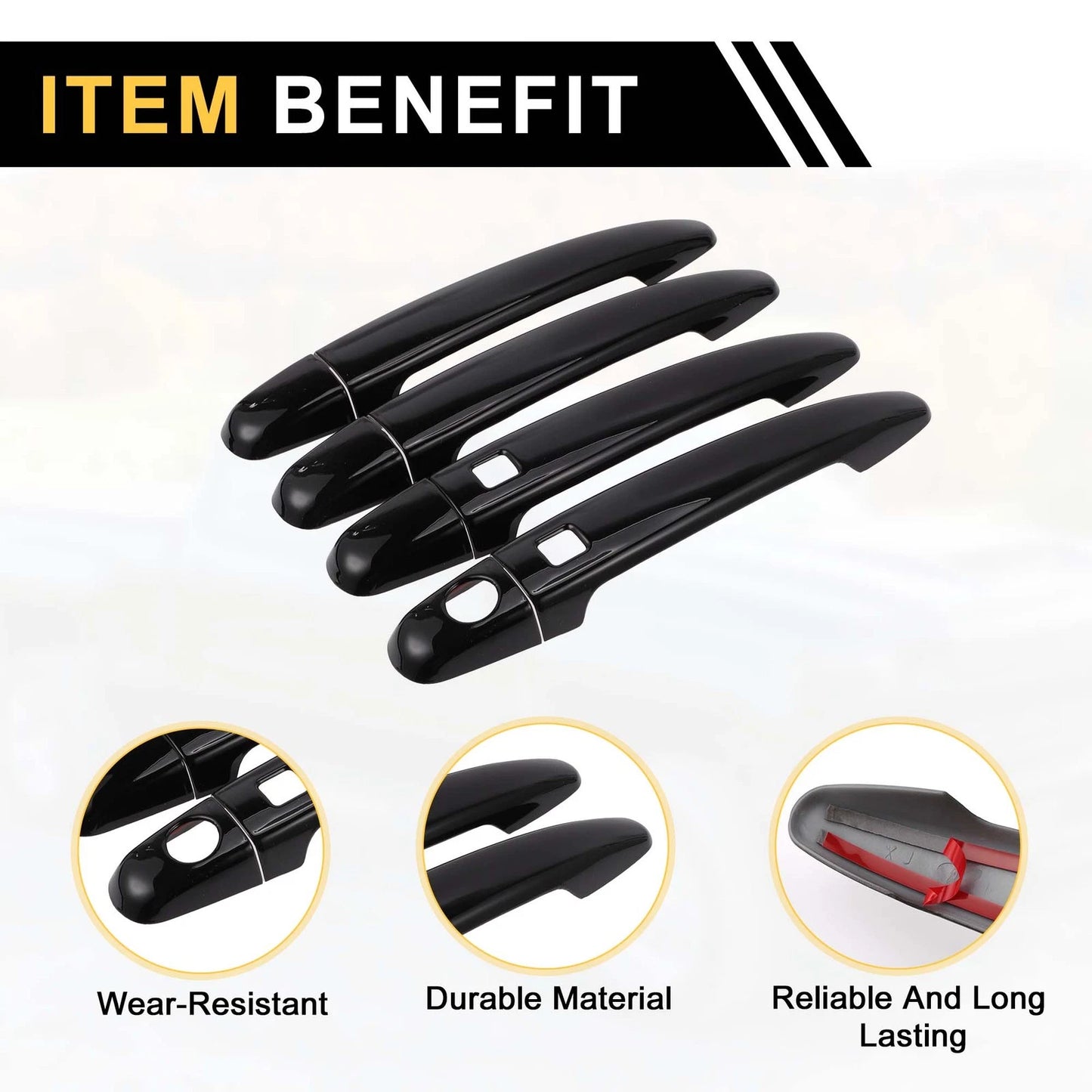 4pcs Exterior Door Handle Covers for Toyota 4Runner (2003-2010) Black