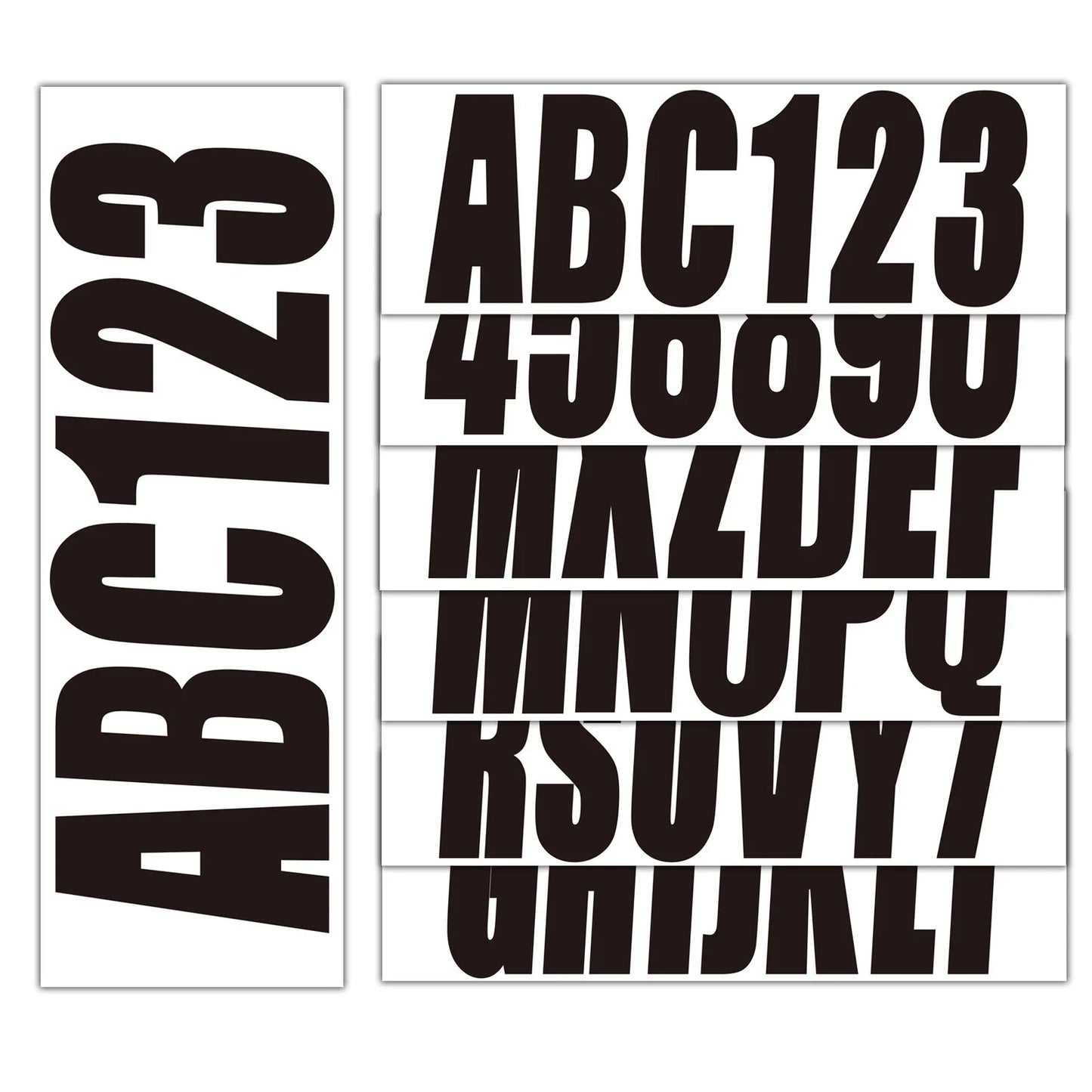 Custom Boat Registration Numbers Black Decal Sticker Set A-Z & 0-9