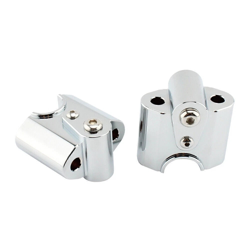 Silver Motor Handlebar Risers Lift Clamp Adapters for BMW R18 (2020-2023)