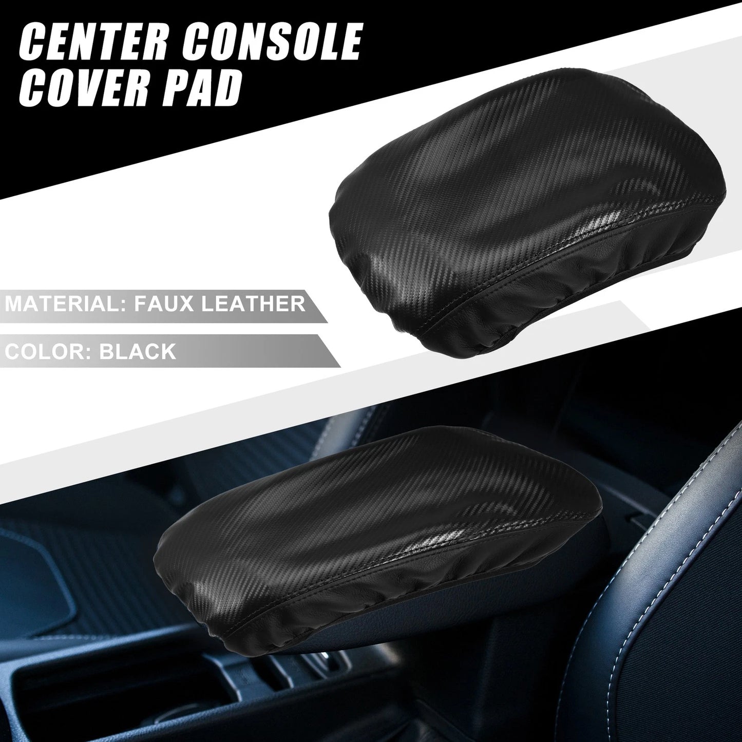 Center Console Cover Pad for Chevrolet Equinox (2018-2023) Faux Leather Black